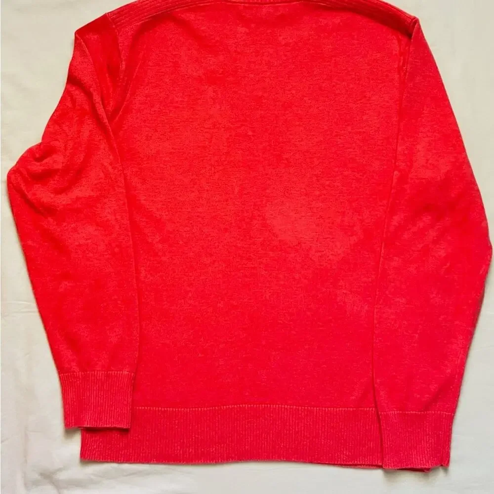 Banana Republic Factory Men’s Orange V-Neck Cotton Sweater Size Medium